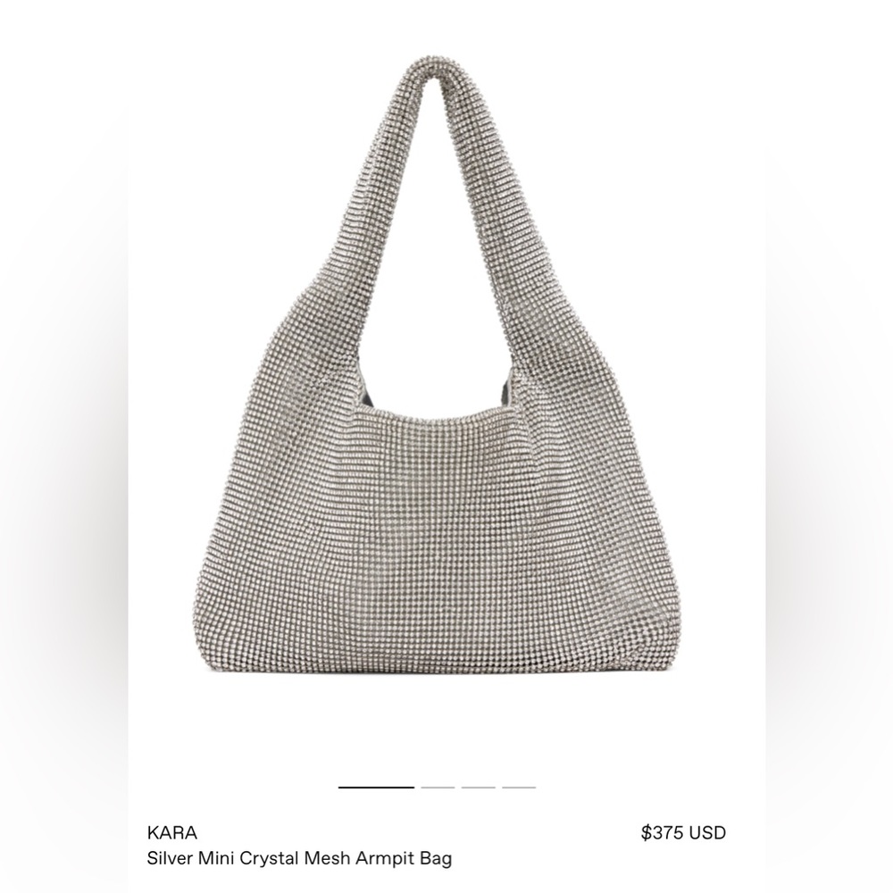 Kara silver mini crystal mesh armpit bag